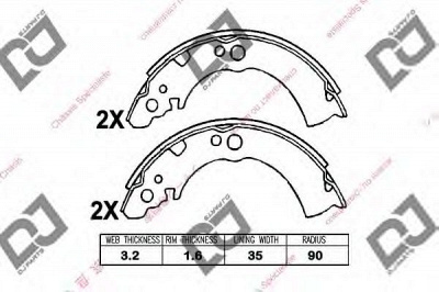 DJ PARTS bs1107 -  Комплект тормозных колодок